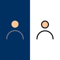 personale personalizzazione profilo utente icone piatto e linea pieno icona impostato vettore blu sfondo