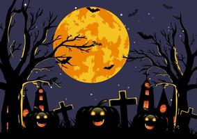 sfondo di Halloween con casa stregata vettore