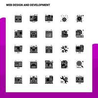 25 ragnatela design e sviluppo icona impostato solido glifo icona vettore illustrazione modello per ragnatela e mobile idee per attività commerciale azienda