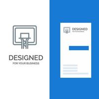 piano di sostegno cestino pallacanestro tavola grigio logo design e attività commerciale carta modello vettore
