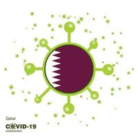 Qatar coronavius bandiera consapevolezza sfondo restare casa restare salutare prendere cura di il tuo proprio Salute pregare per nazione vettore