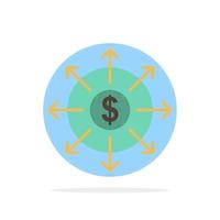 bilancio bancario elenco denaro contante astratto cerchio sfondo piatto colore icona vettore