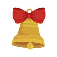 campana decorazione natalizia con fiocco nastro isolato icona vettore