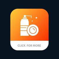 aerosol bottiglia pulizia spray mobile App pulsante androide e ios glifo versione vettore