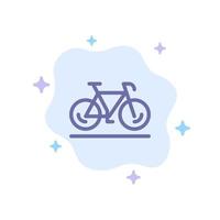 bicicletta movimento camminare sport blu icona su astratto nube sfondo vettore