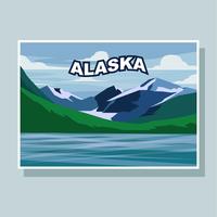 Cartolina dal vettore dell'illustrazione dell'Alaska