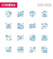 16 blu impostato di corona virus epidemico icone come come scala medicina avvertimento sciroppo bottiglia pillole virale coronavirus 2019 nov malattia vettore design elementi