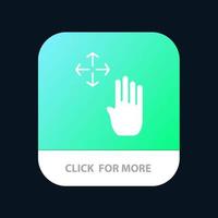 mano mano cursore su hold mobile App pulsante androide e ios glifo versione vettore
