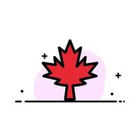 Canada foglia acero attività commerciale piatto linea pieno icona vettore bandiera modello