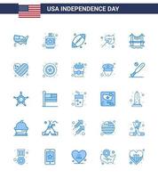 blu imballare di 25 Stati Uniti d'America indipendenza giorno simboli di ponte incontro liquido fuoco Stati Uniti d'America modificabile Stati Uniti d'America giorno vettore design elementi