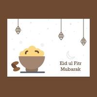 illustrazione della cartolina d'auguri di eid mubarak vettore