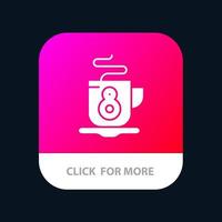 caffè tè caldo mobile App icona design vettore