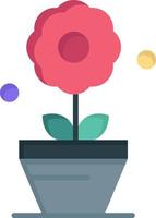 pianta crescita fiore piatto colore icona vettore icona bandiera modello