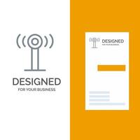 servizio segnale Wi-Fi grigio logo design e attività commerciale carta modello vettore
