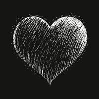 cuore mano disegnato cuore icona cartello - spazzola disegno calligrafia cuore nero cuore simbolo - cuore cartone animato vettore illustrazione