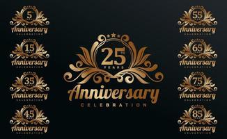 lusso anniversario logo design vettore modello