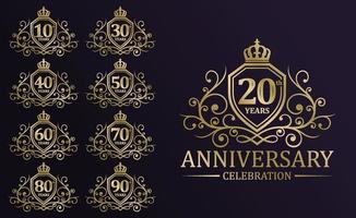 lusso anniversario logo design vettore modello