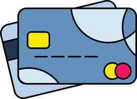credito carta Acquista pagamento i soldi denaro contante addebito attività commerciale colorato schema vettore