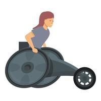 velocità sedia a rotelle icona cartone animato vettore. Disabilitato sport vettore