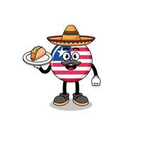 personaggio cartone animato di Liberia bandiera come un' messicano capocuoco vettore
