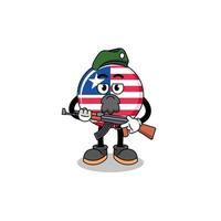 personaggio cartone animato di Liberia bandiera come un' speciale vigore vettore