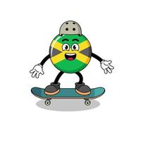 Giamaica bandiera portafortuna giocando un' skateboard vettore