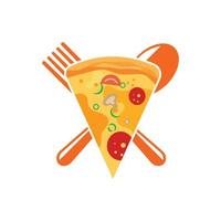 Pizza icona logo illustrazione vettore