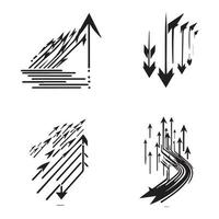 impostato di astratto frecce nero schema vettore illustrazione