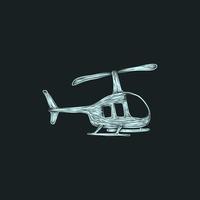 elicottero volante aria creativo opera d'arte stile design vettore