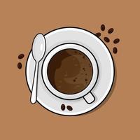 caffè tazza piatto vettore illustrazione