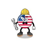 personaggio illustrazione di Liberia bandiera con 404 errore vettore