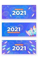 banner colorato felice anno nuovo 2021 vettore