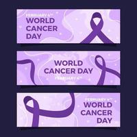 raccolta di banner per la giornata mondiale del cancro vettore