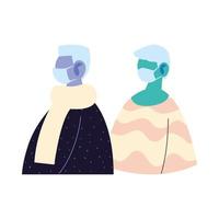 cartoni animati di avatar di uomini con disegno vettoriale maschere