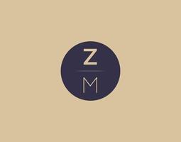 zm lettera moderno elegante logo design vettore immagini