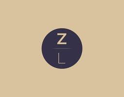 zl lettera moderno elegante logo design vettore immagini