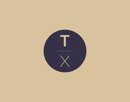tx lettera moderno elegante logo design vettore immagini