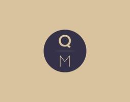 qm lettera moderno elegante logo design vettore immagini