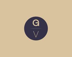 gv lettera moderno elegante logo design vettore immagini