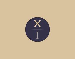 xi lettera moderno elegante logo design vettore immagini