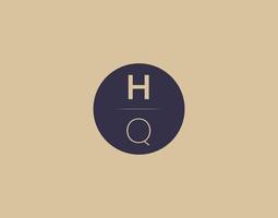 hq lettera moderno elegante logo design vettore immagini