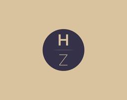 hz lettera moderno elegante logo design vettore immagini