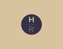 hr lettera moderno elegante logo design vettore immagini