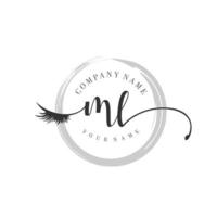 iniziale ml logo grafia bellezza salone moda moderno lusso monogramma vettore