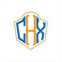 chx astratto monogramma scudo logo design su bianca sfondo. chx creativo iniziali lettera logo. vettore