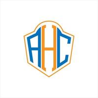 ahc astratto monogramma scudo logo design su bianca sfondo. ahc creativo iniziali lettera logo. vettore