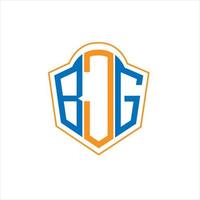 bjg astratto monogramma scudo logo design su bianca sfondo. bjg creativo iniziali lettera logo. vettore