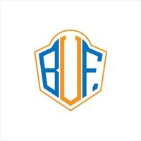 buffa astratto monogramma scudo logo design su bianca sfondo. buffa creativo iniziali lettera logo. vettore