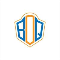 boq astratto monogramma scudo logo design su bianca sfondo. boq creativo iniziali lettera logo. vettore