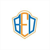 beo astratto monogramma scudo logo design su bianca sfondo. beo creativo iniziali lettera logo. vettore